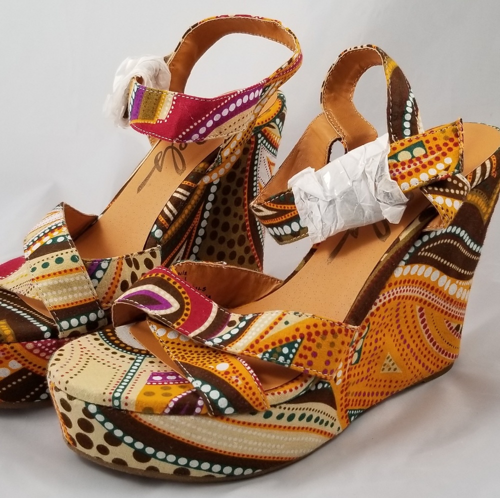 Rebels Bohemian Wedge Sandals - Picture 2 of 7
